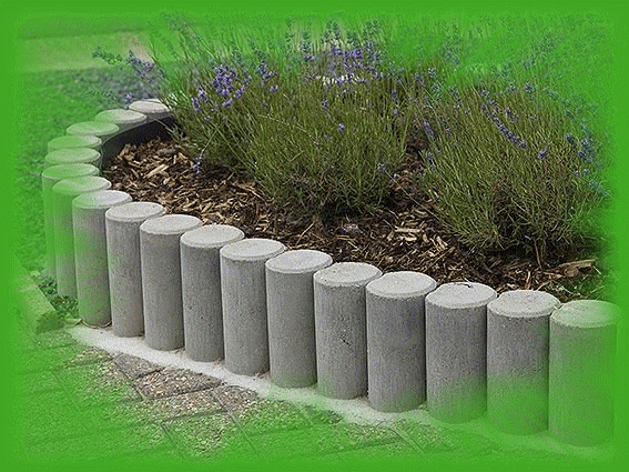 Bordure de jardin en pierre beton forme ovale